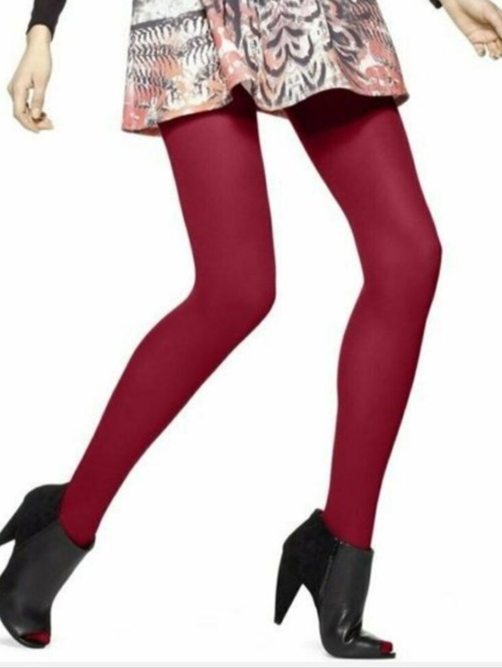 Hue Super Opaque Tights with Control Top ,Red